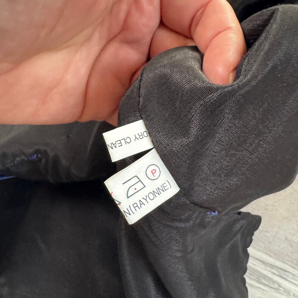 Vintage Chinese Dragon Satin Vest Navy Gold Frog Closure Y2K XL - Picture 6 of 8